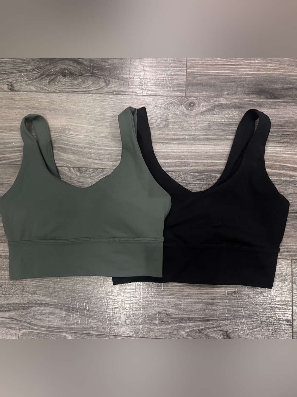 ZYIA Active Confluence Sports Bras Medium Black Sage Green 2 Pack Lot